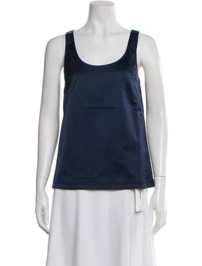 Pre-owned Tibi Scoop Neck Sleeveless Top W/ Tags In Blue