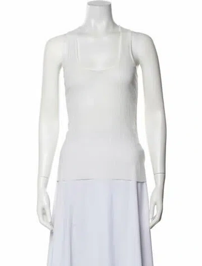 Pre-owned Tibi Scoop Neck Sleeveless Top W/ Tags In White