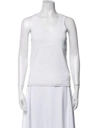 Pre-owned Tibi Scoop Neck Sleeveless Top In White