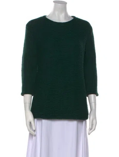Pre-owned Tibi Scoop Neck Sweater In Green