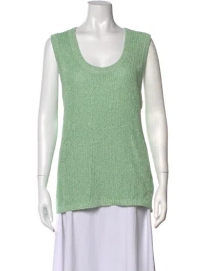 Pre-owned Tibi Scoop Neck Sweater W/ Tags In Green