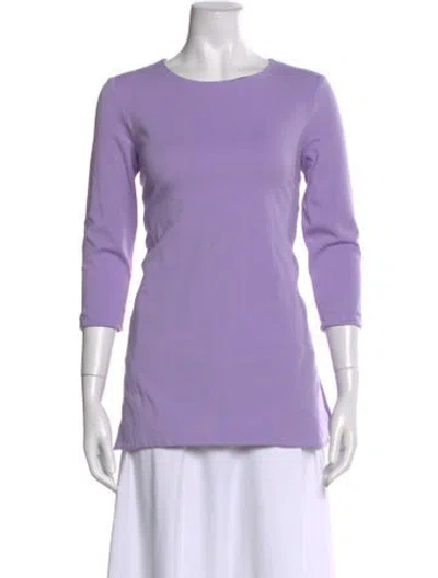 Pre-owned Tibi Scoop Neck Three-quarter Sleeve Top In Purple