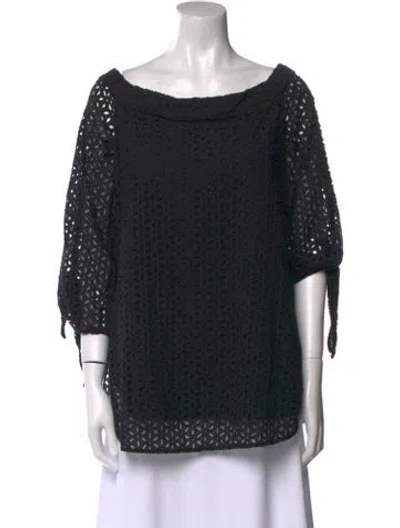 Pre-owned Tibi Scoop Neck Three-quarter Sleeve Tunic In Black