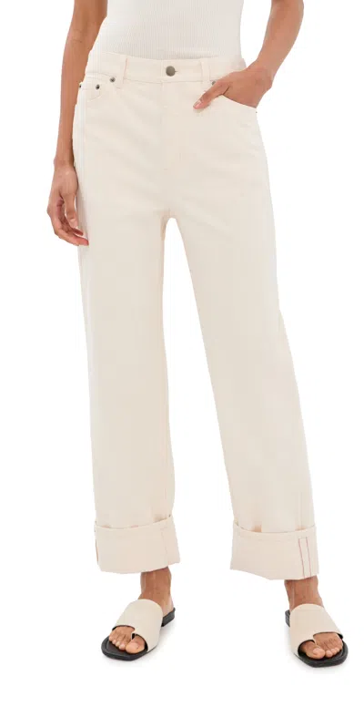 Tibi Selvedge Denim 5 Pocket Alec Jeans Natural In White
