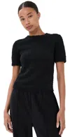 Tibi Serviette Baby Tee Black In Black