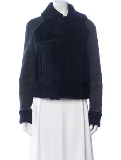 Pre-owned Tibi Shearling Fur Jacket In Gray