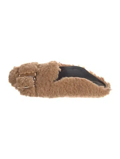 Pre-owned Tibi Shearling Mules In Brown