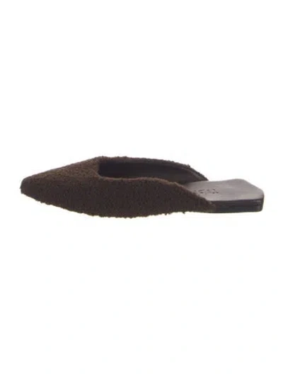 Pre-owned Tibi Shearling Mules In Brown