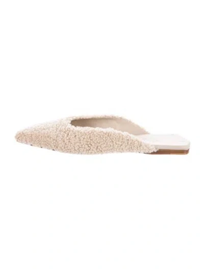 Pre-owned Tibi Shearling Mules In Neutral