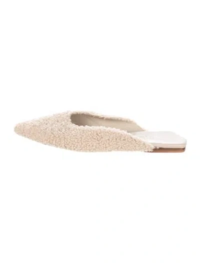 Pre-owned Tibi Shearling Mules In Neutral
