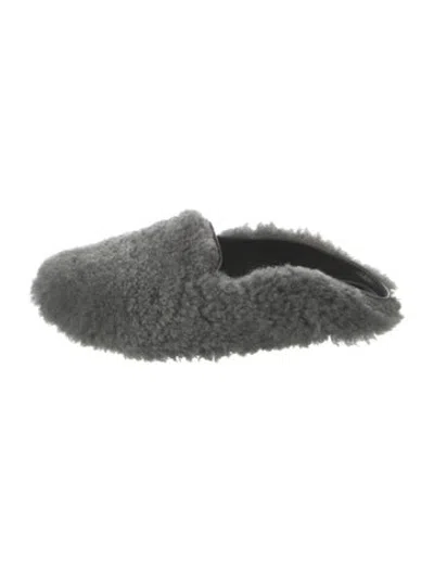 Pre-owned Tibi Shearling Slippers In Grey
