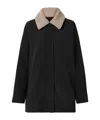 Tibi Shearling-collar Jacket In Black