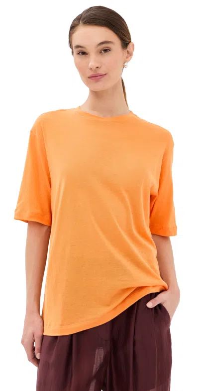 Tibi Sheer Crepe Knit Tee Orange