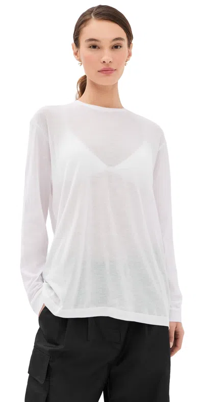 Tibi Sheer Crepe Knit Tee White