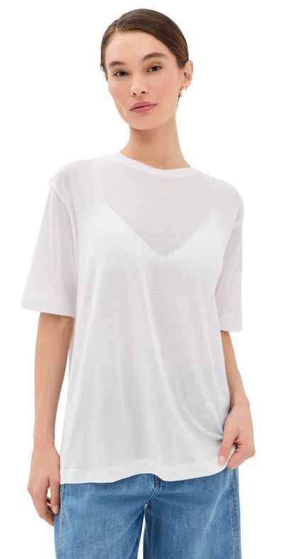 Tibi Sheer Crepe Knit Tee White
