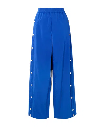 Tibi Shell Wide-leg Pants In Blue