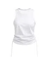 Tibi Shirred-back Tank Top In White