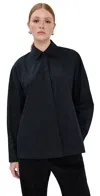 Tibi Shirting Gabe Oversized Shirt Black In Blue