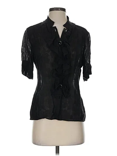 Pre-owned Tibi Short Sleeve Blouse In Black