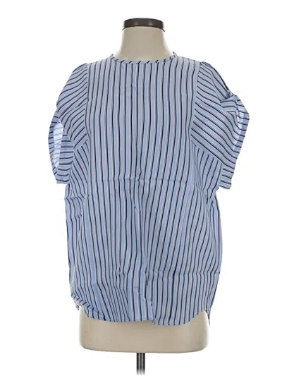 Pre-owned Tibi Short Sleeve Blouse In Blue