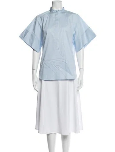 Pre-owned Tibi Short Sleeve Blouse In Blue
