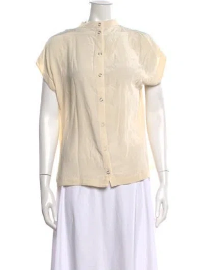 Pre-owned Tibi Short Sleeve Blouse In Neutrals