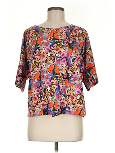 Pre-owned Tibi Short Sleeve Blouse In Pink