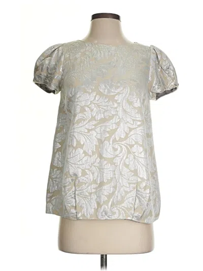 Pre-owned Tibi Short Sleeve Blouse In Silver