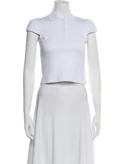 Pre-owned Tibi Short Sleeve Crop Top In White