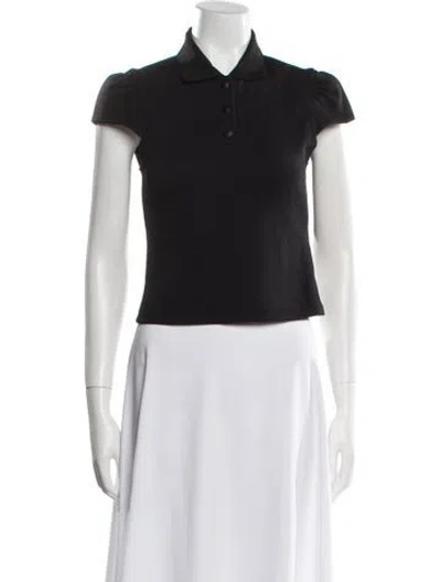 Pre-owned Tibi Short Sleeve Polo In Black