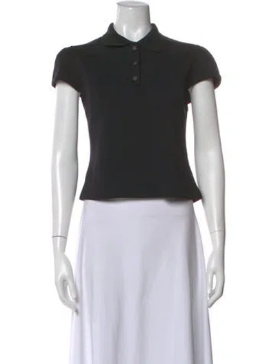 Pre-owned Tibi Short Sleeve Polo In Black