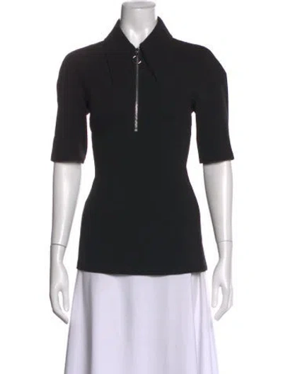 Pre-owned Tibi Short Sleeve Polo In Black