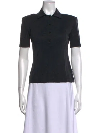 Pre-owned Tibi Short Sleeve Polo In Black