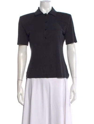 Pre-owned Tibi Short Sleeve Polo In Black