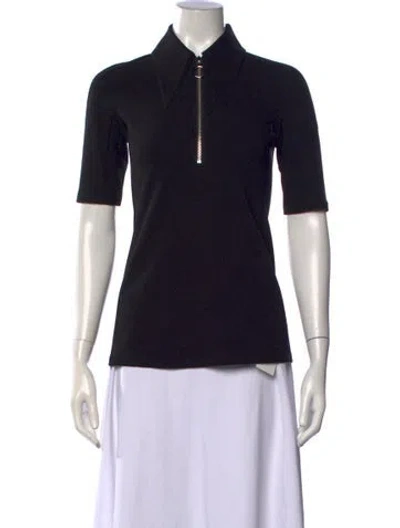 Pre-owned Tibi Short Sleeve Polo In Black