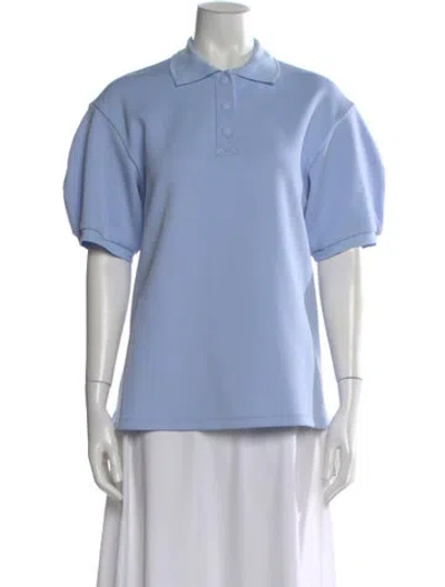 Pre-owned Tibi Short Sleeve Polo In Blue
