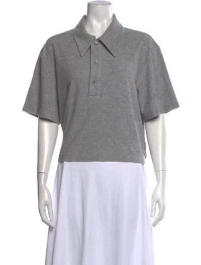 Pre-owned Tibi Short Sleeve Polo In Grey