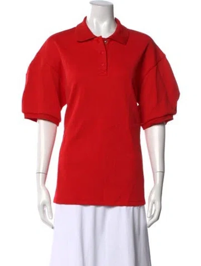 Pre-owned Tibi Short Sleeve Polo In Red