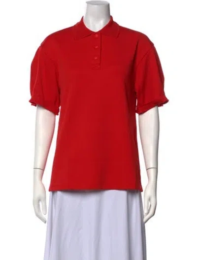 Pre-owned Tibi Short Sleeve Polo In Red