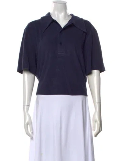 Pre-owned Tibi Short Sleeve Polo W/ Tags In Blue