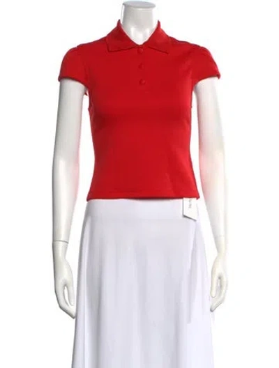 Pre-owned Tibi Short Sleeve Polo W/ Tags In Red