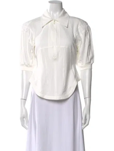 Pre-owned Tibi Short Sleeve Polo In White