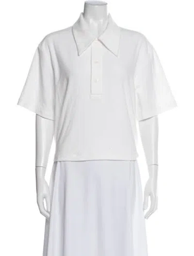 Pre-owned Tibi Short Sleeve Polo In White
