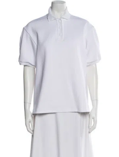 Pre-owned Tibi Short Sleeve Polo In White