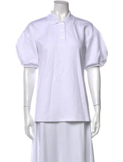 Pre-owned Tibi Short Sleeve Polo In White