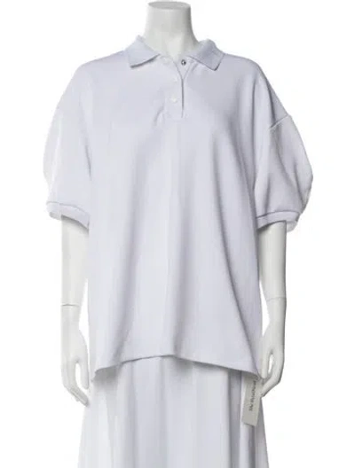 Pre-owned Tibi Short Sleeve Polo In White
