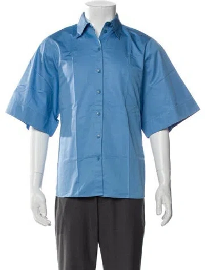 Pre-owned Tibi Short Sleeve Shirt In Blue