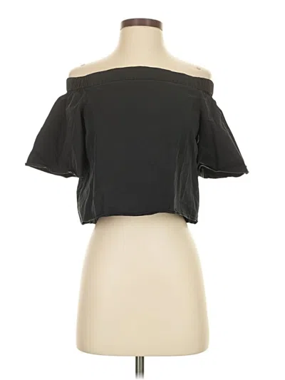 Pre-owned Tibi Short Sleeve Top Black Off The Shoulder Neckline Tops