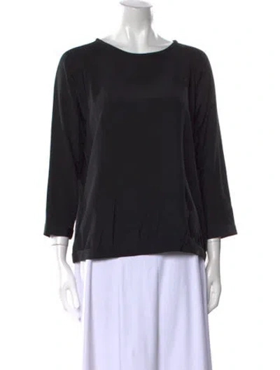 Pre-owned Tibi Silk Bateau Neckline Top In Black