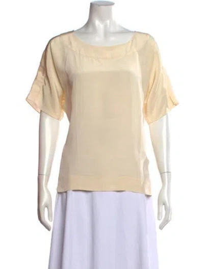 Pre-owned Tibi Silk Bateau Neckline Top In White
